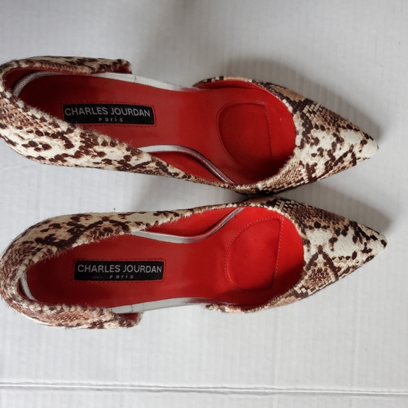 Charles Jourdan Cakdhair Reptile Print d'Orsay Pump 8.5 - Picture 5 of 11
